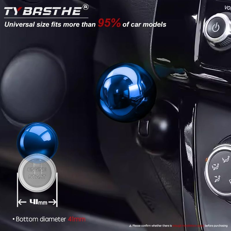 Tybasthe 𝙊𝙧𝙞𝙜𝙞𝙣𝙖𝙡｜Push Start Button Cover Metallic Blue Car Joystick Push to Start Car Joystick Starter Engine Start Stop Button Cover Car Ignition Button Cover Car Accessories Interior Decorations - Image 4